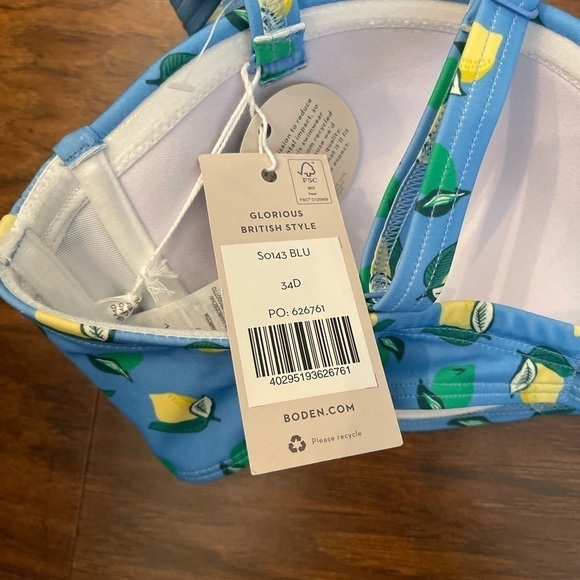 NWT Boden Kythira Lemon Bikini Size 2 & 34D - Picture 2 of 7